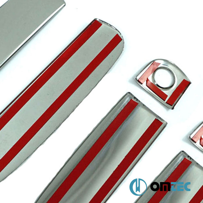 Kapı Kolu 4 Kapı 6 Prç. (H2) Paslanmaz Çelik (Parlak) - Audi A3 - HB 5D 8L - (1996 - 2003)