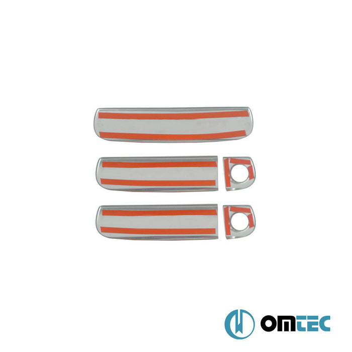 Kapı Kolu 2 Kapı 5 Prç. (H1/H2) Paslanmaz Çelik (Parlak) - Audi A3 - HB 3D 8L - (1996 - 2003)