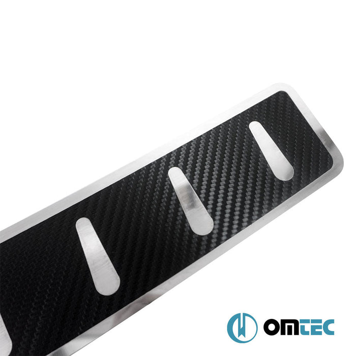 Karbon Folyolu Arka Tampon Eşiği Paslanmaz Çelik - Audi A6 Allroad - SW 4B - (1999 - 2004)