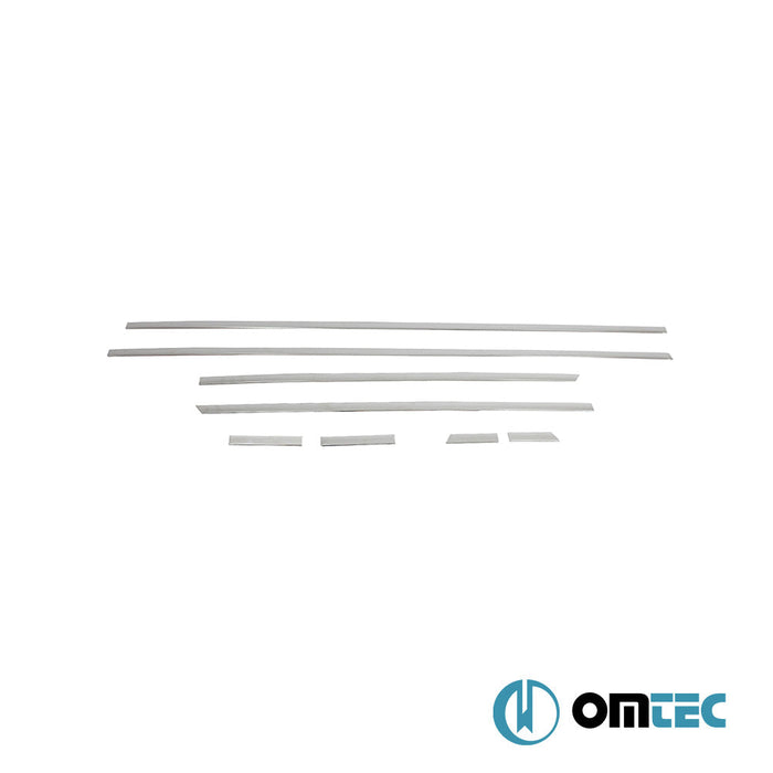 Yan Kapı Çıtası 8 Prç. Paslanmaz Çelik (Parlak) - Audi A6 - SD 4K - (2018 - )