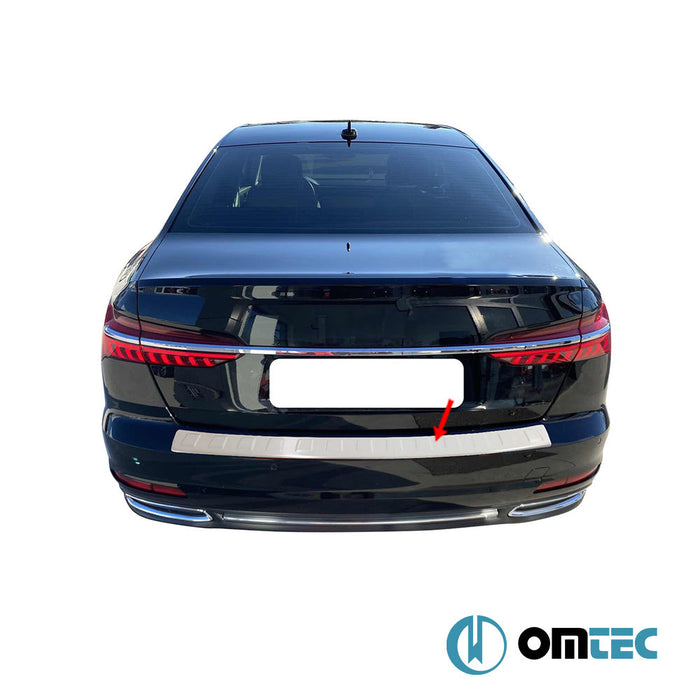 Arka Tampon Eşiği Paslanmaz Çelik (Taşlı) - Audi A6 - SD 4K - (2018 - )
