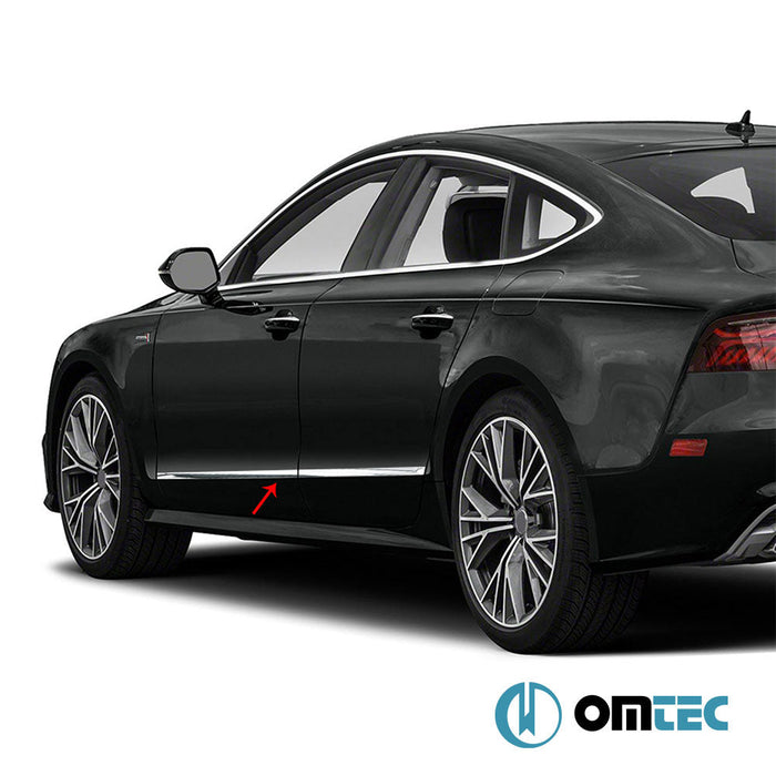 Yan Kapı Çıtası 4 Prç. Paslanmaz Çelik (Parlak) - Audi A7 - SD 4K8 - (2018 - )