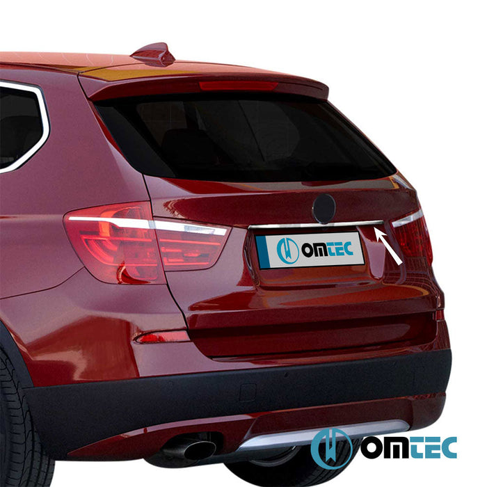 Bagaj Çıtası (Plaka Üstü) Paslanmaz Çelik (Parlak) - Bmw X3 - SUV F25 - (2011 - 2017)