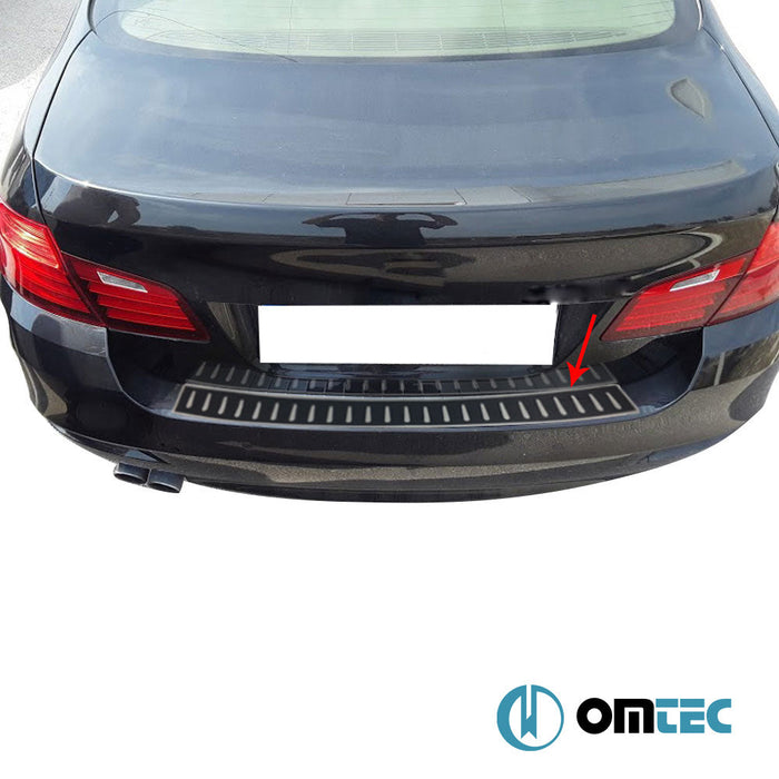Karbon Folyolu Arka Tampon Eşiği Paslanmaz Çelik - Bmw 5 Series - SW F11 - (2010 - 2017)