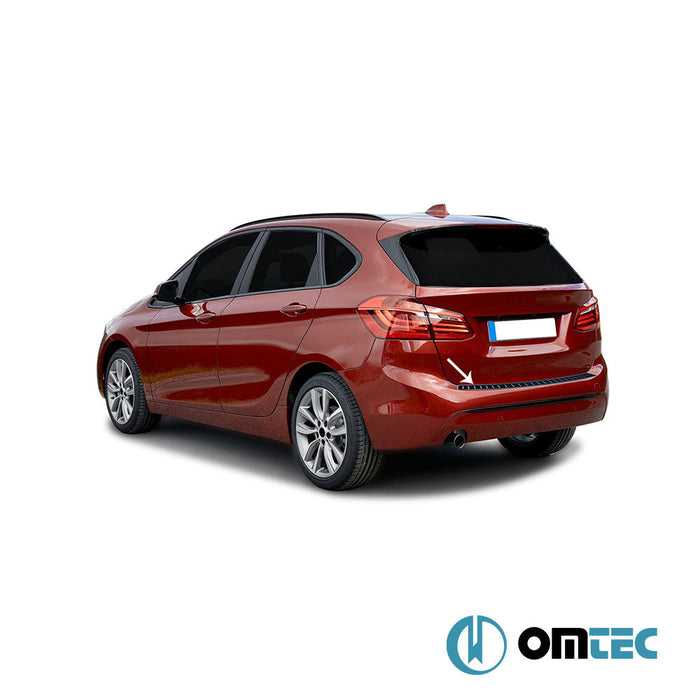 Karbon Folyolu Arka Tampon Eşiği Paslanmaz Çelik - Bmw 2 Series Active Tourer - MPV F45 - (2014 - 2021)