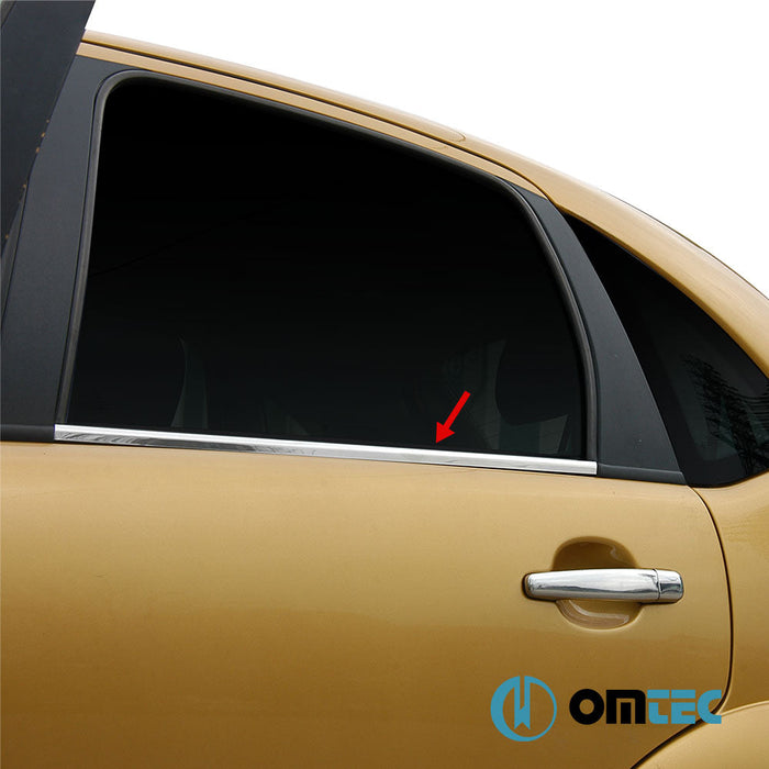 Cam Çıtası 4 Prç. Paslanmaz Çelik (Parlak) - Citroën C3 - HB 5D FC - (2002 - 2009)