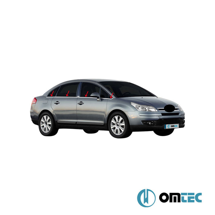 Cam Çıtası 8 Prç. Paslanmaz Çelik (Parlak) - Citroën C4 - SD L - (2004 - 2010)
