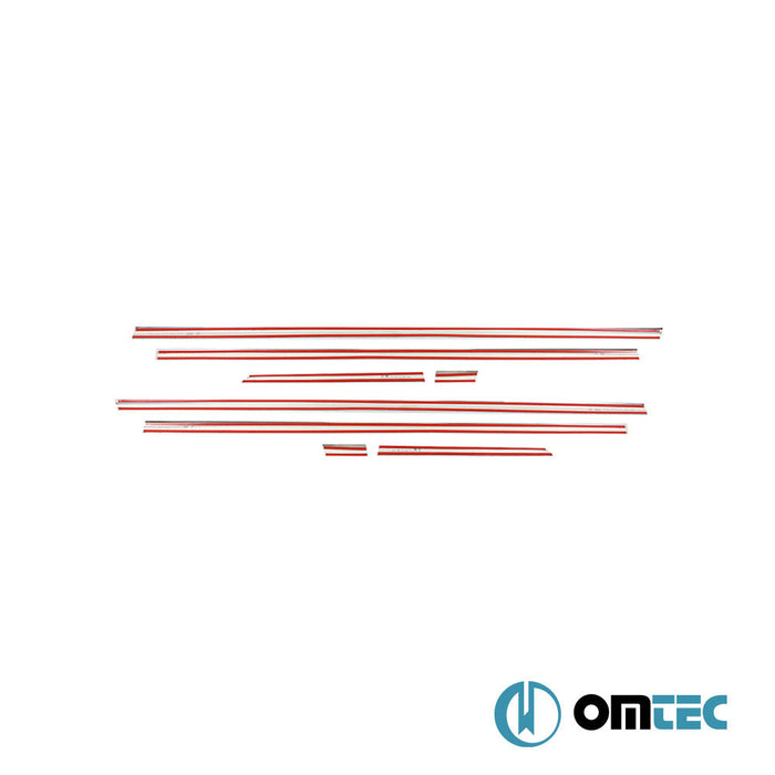 Cam Çıtası 8 Prç. Paslanmaz Çelik (Parlak) - Citroën C4 - SD L - (2004 - 2010)