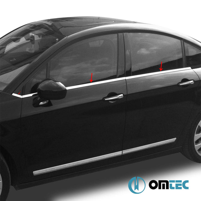 Cam Çıtası 6 Prç. Paslanmaz Çelik (Parlak) - Citroën C5 - SD RD - (2008 - 2017)