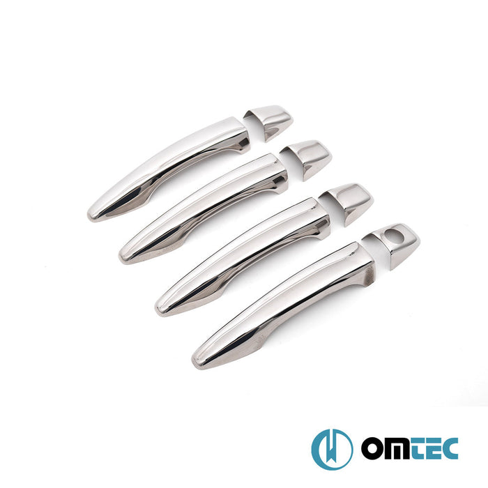 Kapı Kolu 4 Kapı 8 Prç. (H1) Paslanmaz Çelik (Parlak) - Citroën C4 - HB 5D B7 - (2010 - 2020)