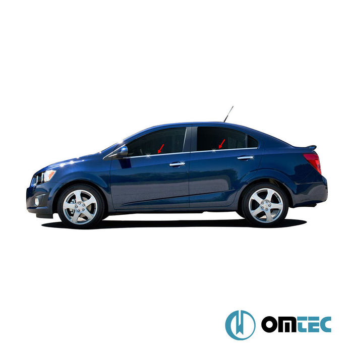 Cam Çıtası 4 Prç. Paslanmaz Çelik (Parlak) - Chevrolet Aveo - SD T300 - (2012 - 2020)