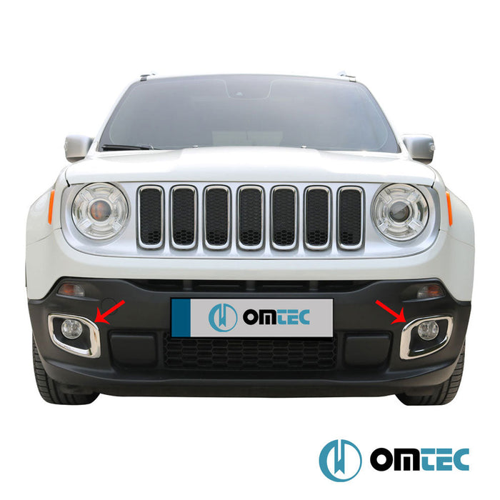 Sis Farı Çerçevesi 2 Prç. P.Çelik (Parlak) - Jeep Renegade - SUV BU PRE - FL - (2015 - 2019)