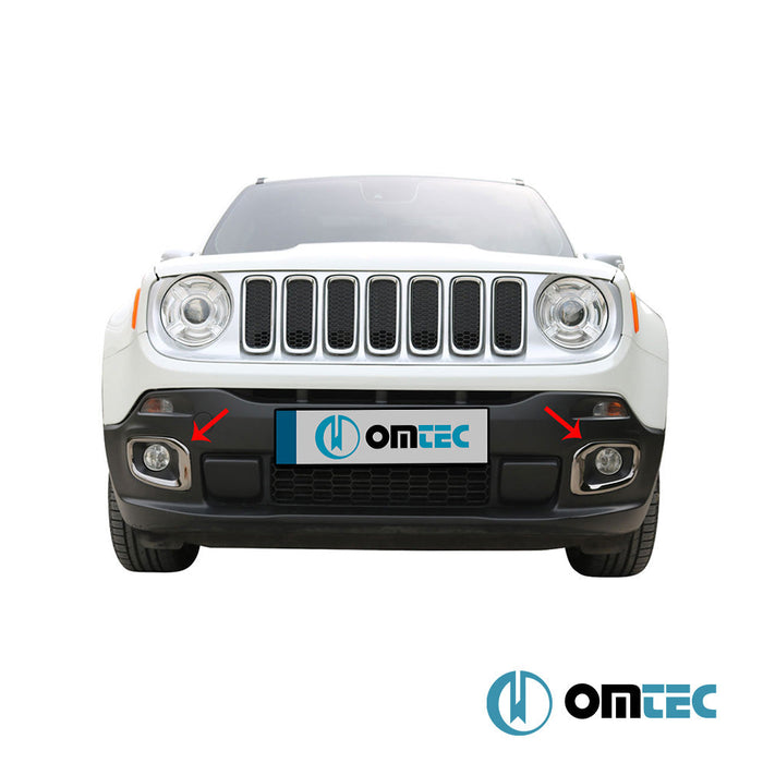 Sis Farı Çerçevesi 2 Prç. P.Çelik (Siyah) - Jeep Renegade - SUV BU PRE - FL - (2015 - 2019)