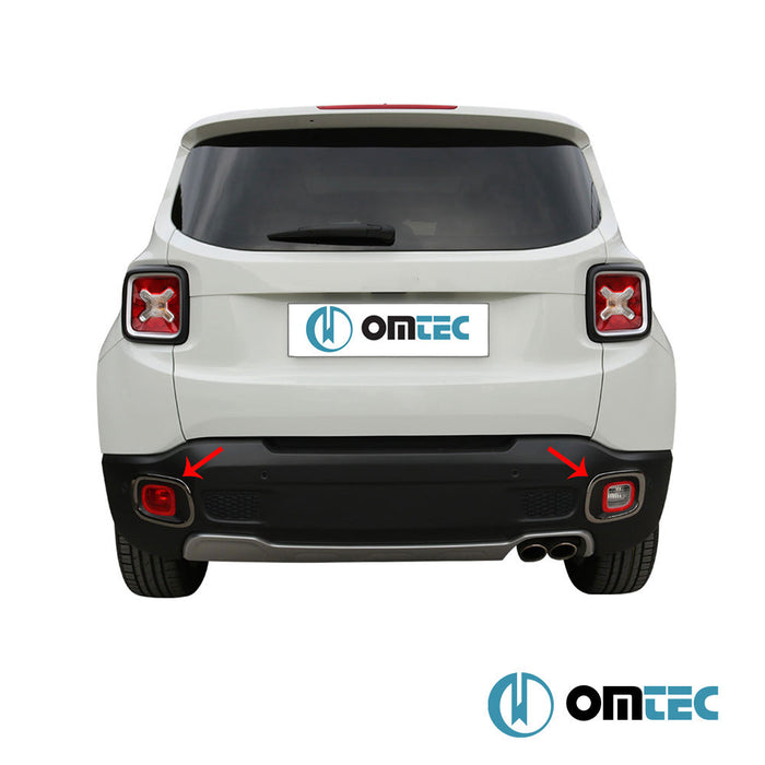 Reflektör Çerçevesi 2 Prç. Paslanmaz (Siyah) - Jeep Renegade - SUV BU - (2015 - )