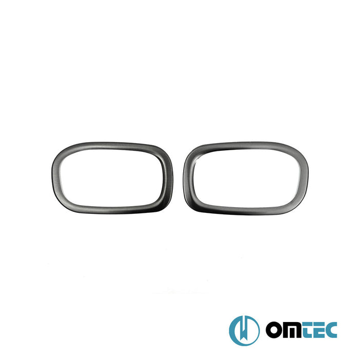 Reflektör Çerçevesi 2 Prç. Paslanmaz (Siyah - Taşlı) - Jeep Renegade - SUV BU - (2015 - )