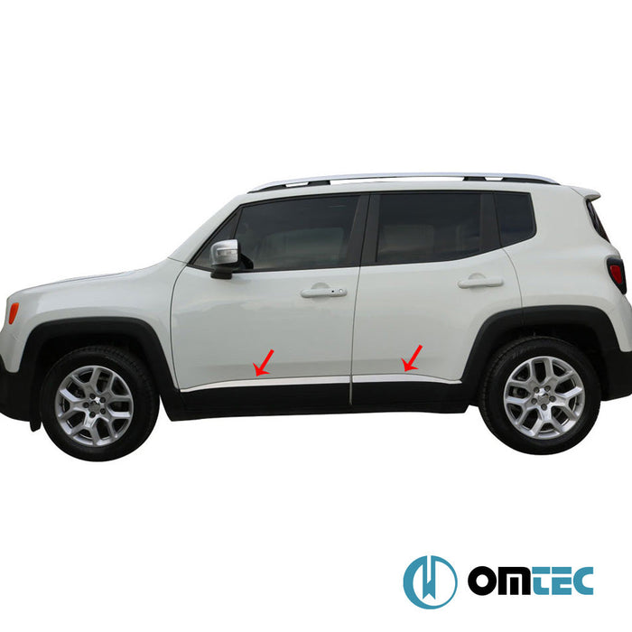 Yan Kapı Çıtası 4 Prç. Paslanmaz Çelik (Taşlı) - Jeep Renegade - SUV BU - (2015 - )
