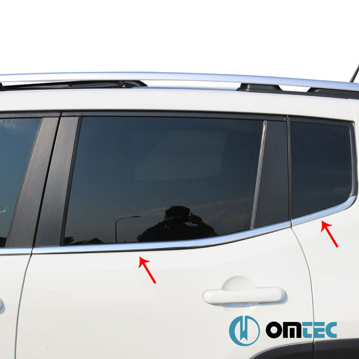 Cam Çıtası 6 Prç. Paslanmaz Çelik (Parlak) - Jeep Renegade - SUV BU - (2015 - )