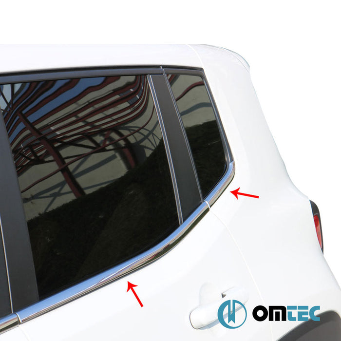 Cam Çıtası 6 Prç. Paslanmaz Çelik (Parlak) - Jeep Renegade - SUV BU - (2015 - )