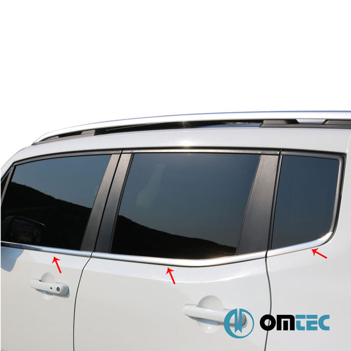 Cam Çıtası 6 Prç. Paslanmaz Çelik (Taşlı) - Jeep Renegade - SUV BU - (2015 - )