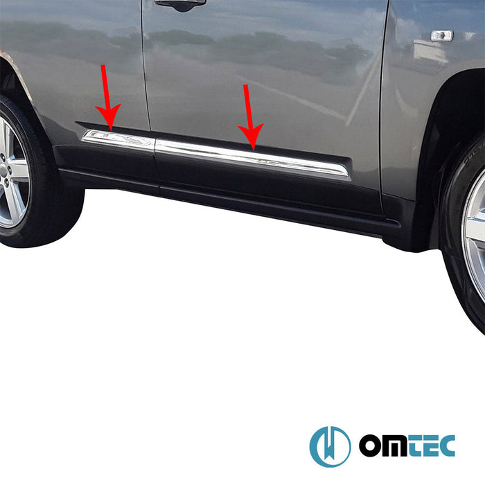 Yan Kapı Çıtası 4 Prç. Paslanmaz Çelik (Parlak) - Jeep Compass - SUV MK49 - (2007 - 2017)