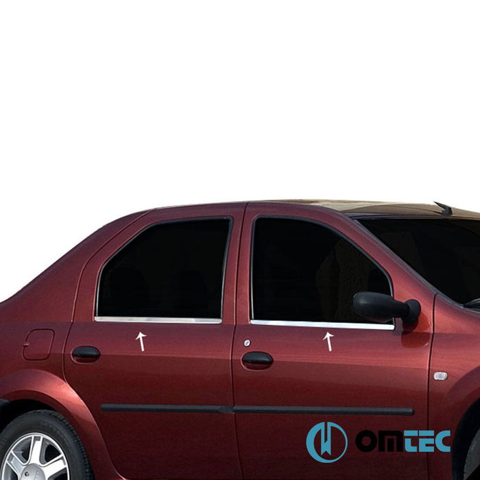 Cam Çıtası 4 Prç. Paslanmaz Çelik (Parlak) - Dacia Logan - SD I - (2005 - 2012)