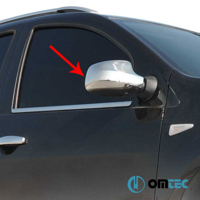 Ayna Kapağı 2 Prç. Paslanmaz Çelik (Parlak) - Dacia Duster - SUV HS FL - (2013 - 2018)