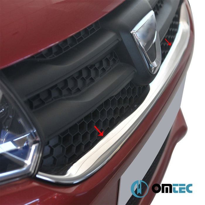 Ön Panjur Çıtası P.Çelik (Parlak) - Dacia Sandero - HB 5D B52 PRE - FL - (2012 - 2016)