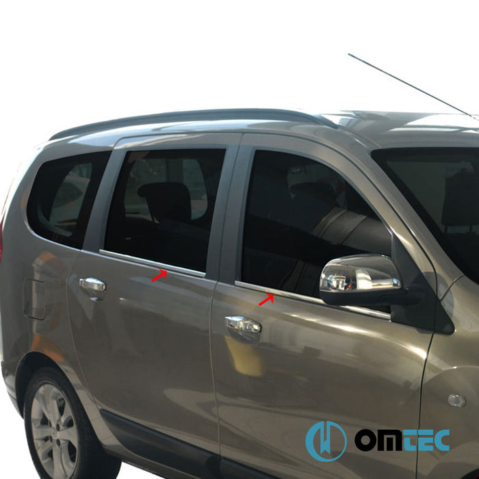 Cam Çıtası 4 Prç. Paslanmaz Çelik (Parlak) - Dacia Lodgy - MPV M0 - (2012 - )