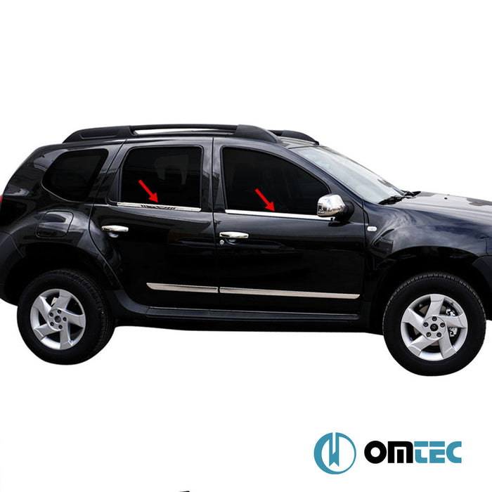 Cam Çıtası 4 Prç. Paslanmaz Çelik (Parlak) - Dacia Duster - SUV HS - (2010 - 2018)