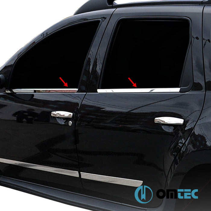 Cam Çıtası 4 Prç. Paslanmaz Çelik (Parlak) - Dacia Duster - SUV HS - (2010 - 2018)