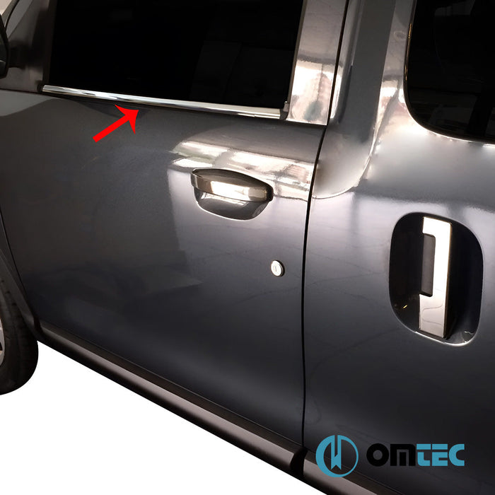 Cam Çıtası 2 Prç. Paslanmaz Çelik (Parlak) - Dacia Dokker - MVN M0 - (2012 - 2021)