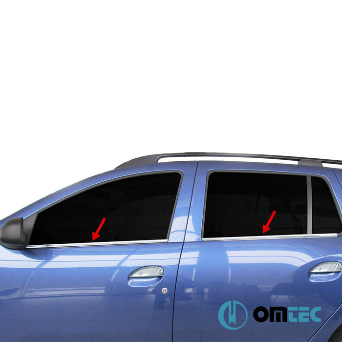 Cam Çıtası 4 Prç. Paslanmaz Çelik (Parlak) - Dacia Logan Mcv - SW KS - (2013 - 2020)