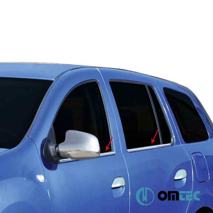 Cam Çıtası 4 Prç. Paslanmaz Çelik (Parlak) - Dacia Logan Mcv - SW KS - (2013 - 2020)