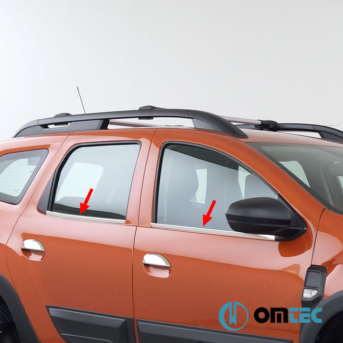 Cam Çıtası 4 Prç. Paslanmaz Çelik (Parlak) - Dacia Duster - SUV HM - (2018 - 2024)