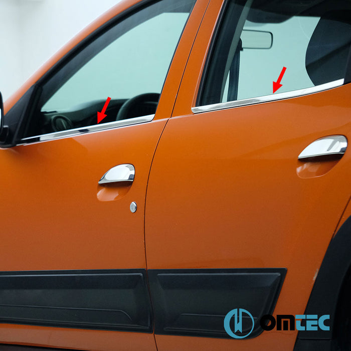 Cam Çıtası 4 Prç. Paslanmaz Çelik (Taşlı) - Dacia Duster - SUV HM - (2018 - 2024)