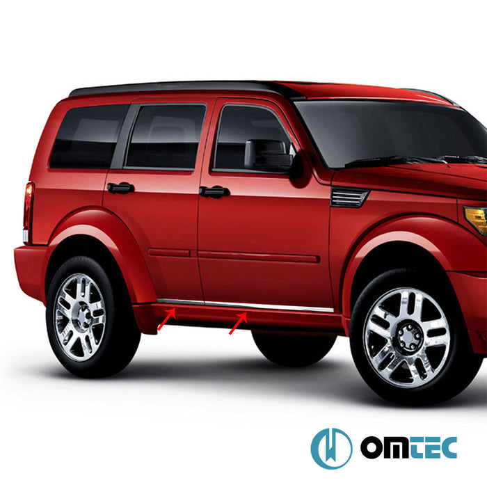 Yan Kapı Çıtası 4 Prç. Paslanmaz Çelik (Parlak) - Dodge Nitro - SUV KA - (2007 - 2012)