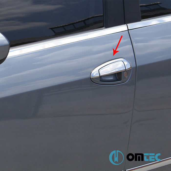 Kapı Kolu 2 Kapı 4 Prç. Paslanmaz Çelik (Parlak) (Çerçeveli) - Fiat Punto Evo - HB 3D 199 FL - (2009 - 2018)