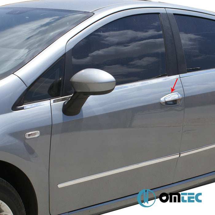 Kapı Kolu 2 Kapı 4 Prç. Paslanmaz Çelik (Parlak) (Çerçeveli) - Fiat Grande Punto - HB 3D 199 - (2005 - 2009)