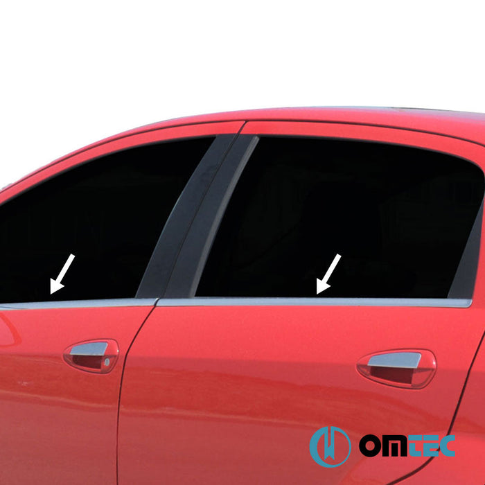 Cam Çıtası 6 Prç. Paslanmaz Çelik (Parlak) - Fiat Grande Punto - HB 5D 199 - (2005 - 2009)