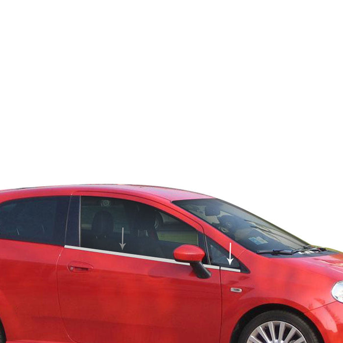 Cam Çıtası 4 Prç. Paslanmaz Çelik (Parlak) - Fiat Grande Punto - HB 3D 199 - (2005 - 2009)