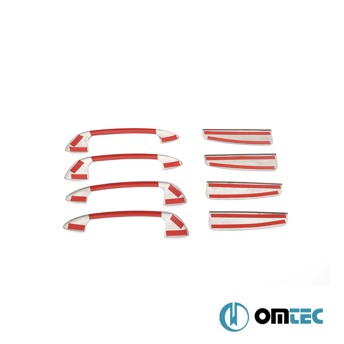 Kapı Kolu 4 Kapı 8 Prç. Paslanmaz Çelik (Çerçeveli - Mat) - Fiat Linea - SD 323 - (2007 - 2018)