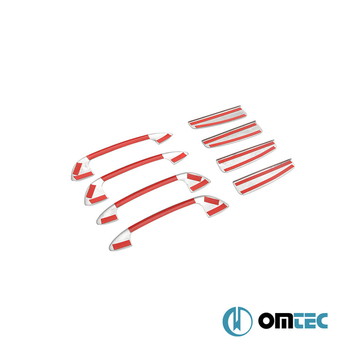 Kapı Kolu 4 Kapı 8 Prç. Paslanmaz Çelik (Çerçeveli - Mat) - Fiat Linea - SD 323 - (2007 - 2018)