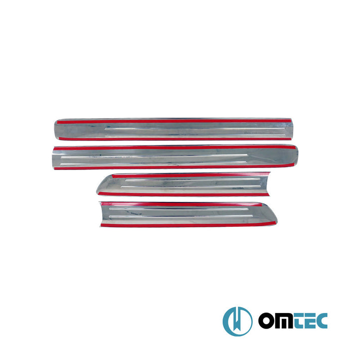 Yan Kapı Çıtası 4 Prç. Paslanmaz Çelik (Parlak) - Fiat Doblo - MVN 223 FL - (2006 - 2010)