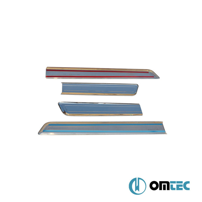 Yan Kapı Çıtası 4 Prç. Paslanmaz Çelik (Parlak) - Peugeot Bipper - MVN 225L - (2008 - 2016)