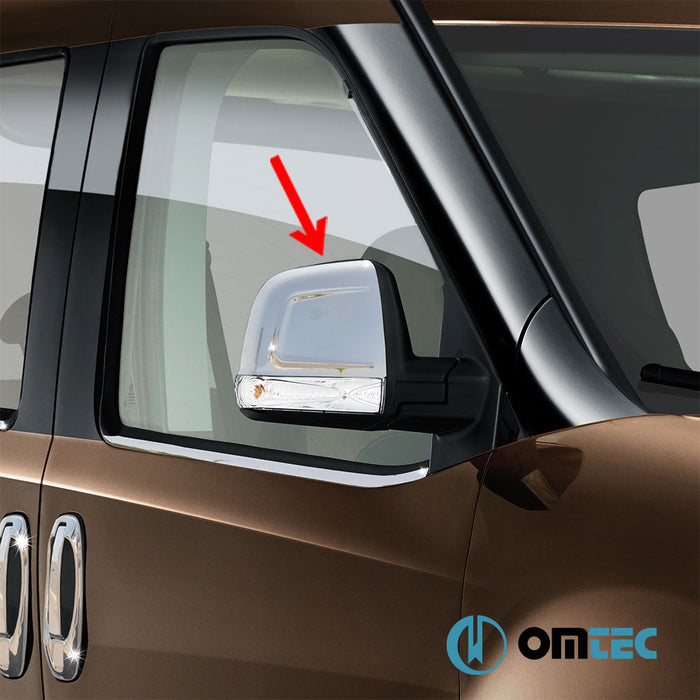 Ayna Kapağı 2 Prç. Paslanmaz Çelik (Parlak) - Opel Combo - MVN IV - (2011 - 2018)
