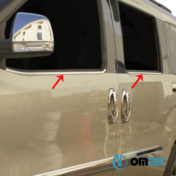 Cam Çıtası 4 Prç. Paslanmaz Çelik (Parlak) - Fiat Doblo - MVN 263 - (2010 - 2021)