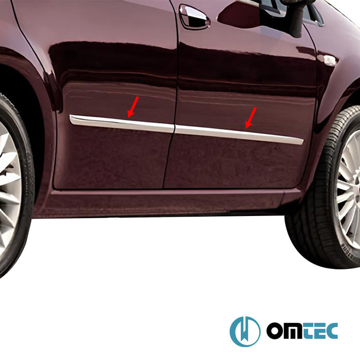 Yan Kapı Çıtası 4 Prç. Paslanmaz Çelik (Parlak) - Fiat Linea - SD 323 - (2007 - 2018)