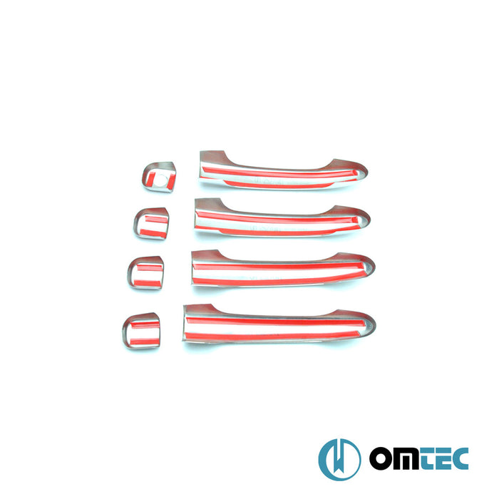 Kapı Kolu 4 Kapı 8 Prç. (H1) Paslanmaz Çelik (Parlak) - Fiat Bravo - HB 5D 198 - (2008 - 2015)