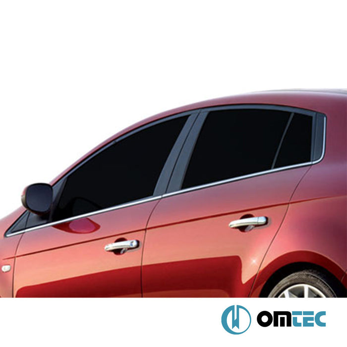 Cam Çıtası 6 Prç. Paslanmaz Çelik (Parlak) - Fiat Bravo - HB 5D 198 - (2008 - 2015)