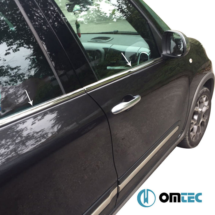 Cam Çıtası 6 Prç. Paslanmaz Çelik (Parlak) - Fiat 500L - MPV 351 - (2013 - )